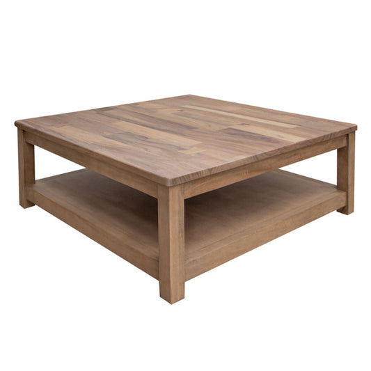 Natural Parota - Square Cocktail Table - Brown Cappuccino