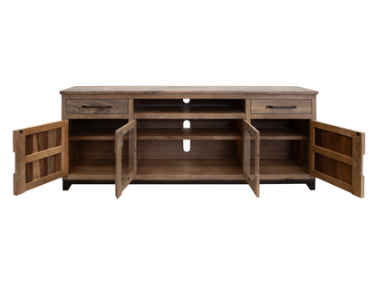 Natural Parota - 80" TV Stand - Brown Cappuccino