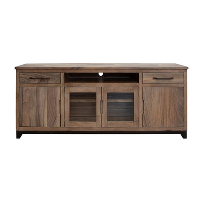 Natural Parota - 80" TV Stand - Brown Cappuccino