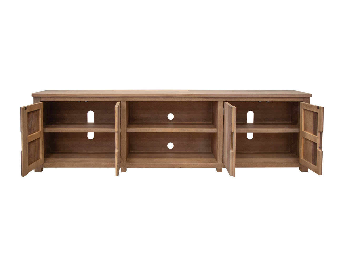 Natural Parota - 93" TV Stand - Brown Cappuccino