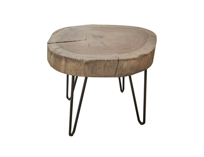 Natural Parota - Round End Table - Brown