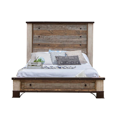 Antique Multicolor - California King Bed - Light Brown