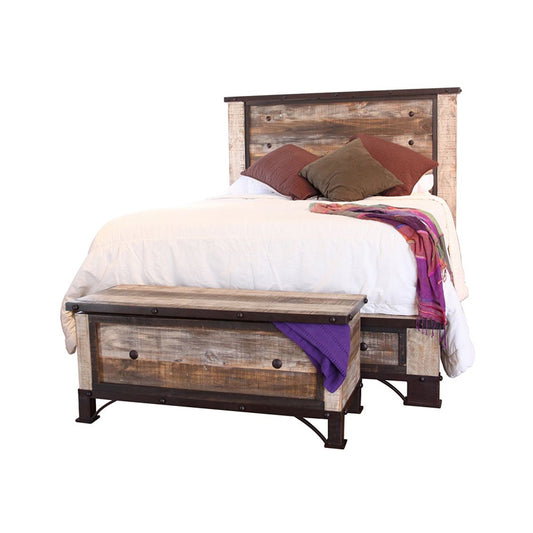 Antique Multicolor - Queen Bed - Light Brown