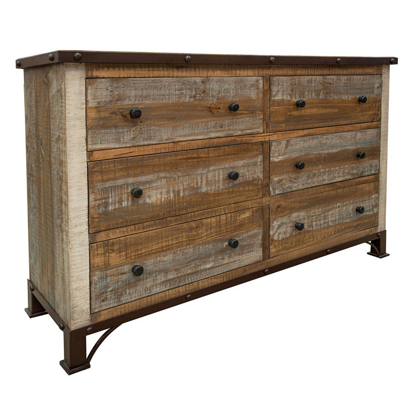 Antique - Dresser With 6 Drawers - Multicolor