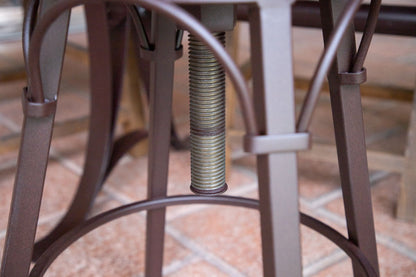 Antique - Stool With Iron Base - Multicolor