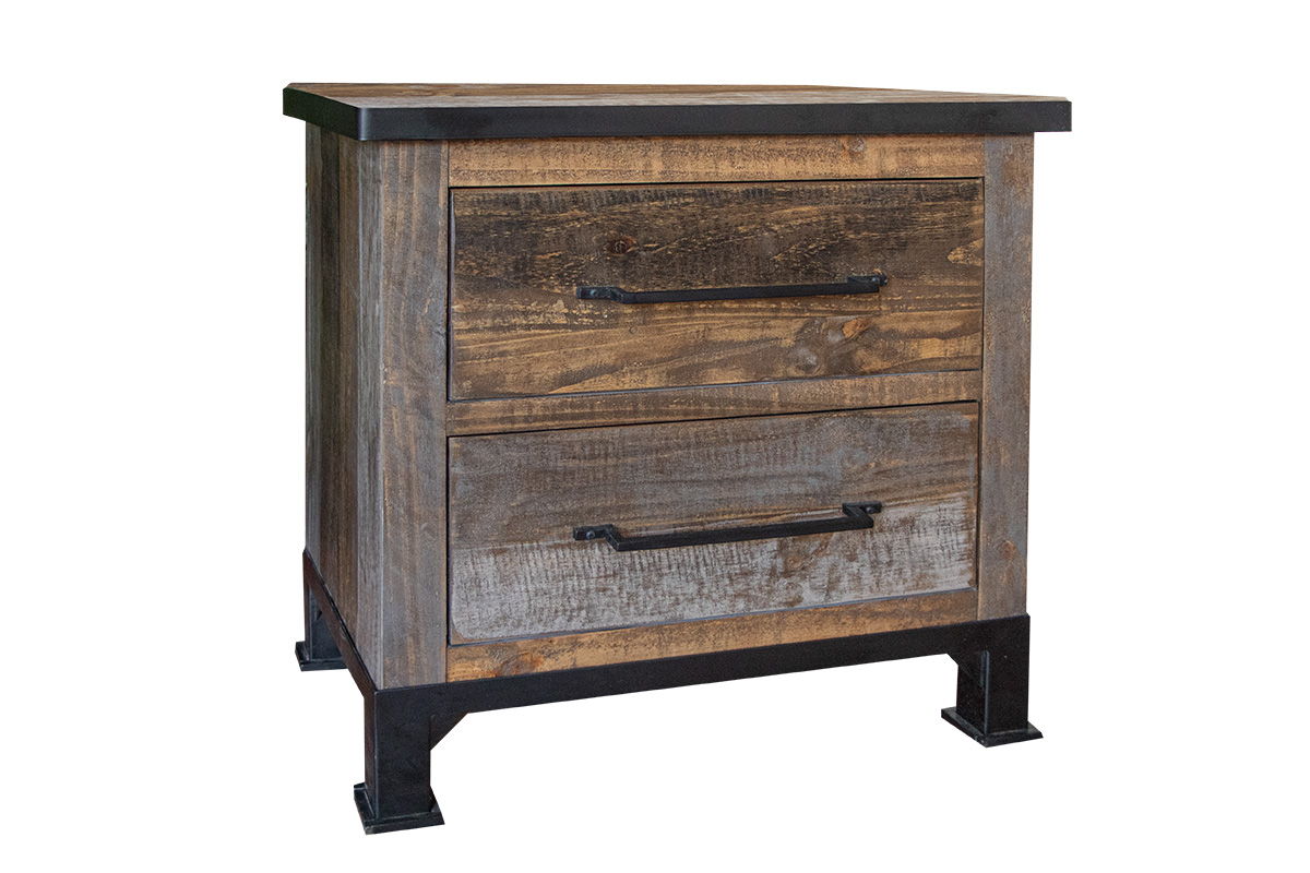 Antique Gray - Nightstand - Gray / Brown