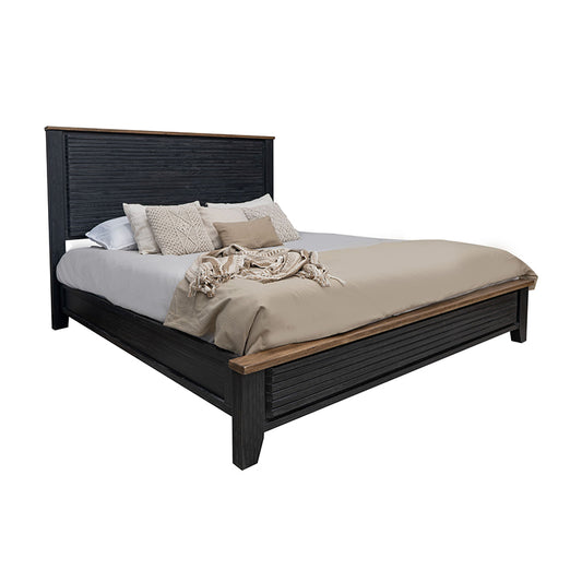 Empire - Queen Panel Bed - Satin Black And Brown