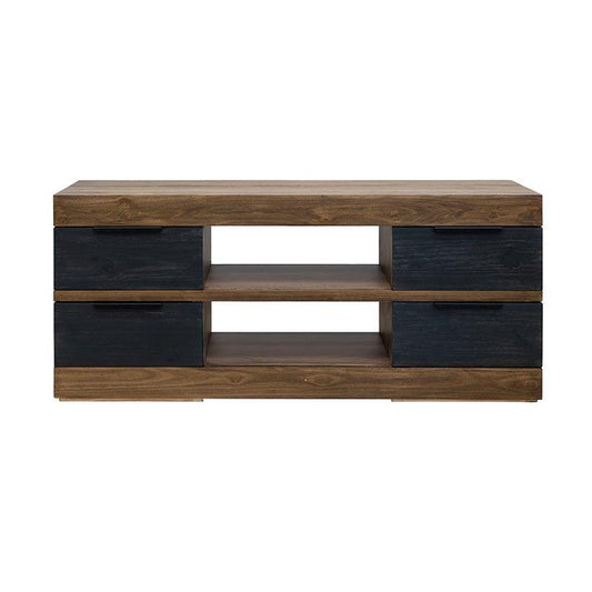 Tuxedo - TV Stand - Satin Black / Brown