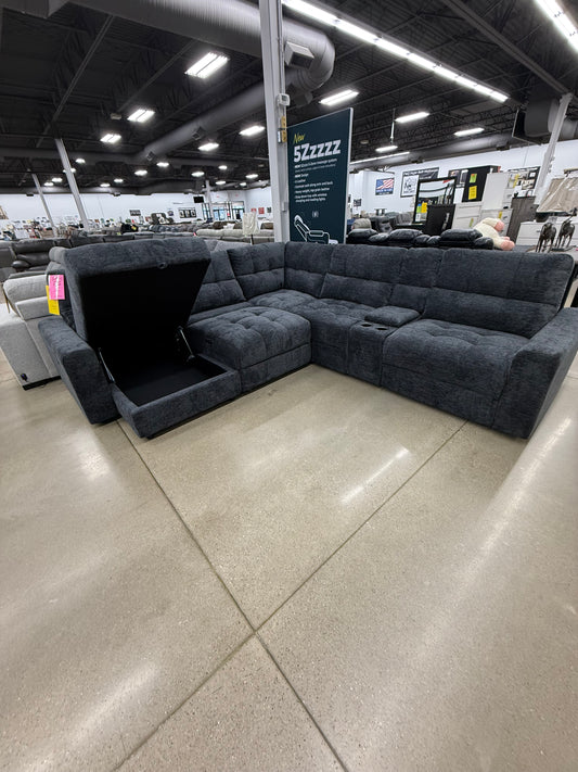 Zero Gravity Power Reclining Sectional W/ Chaise Storage & Armless Power Slide