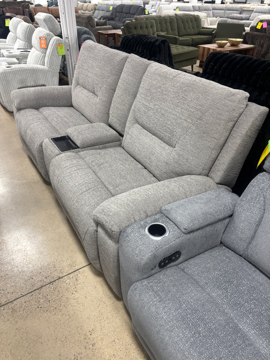 Extra Wide Power Reclining Sofa W/ Console