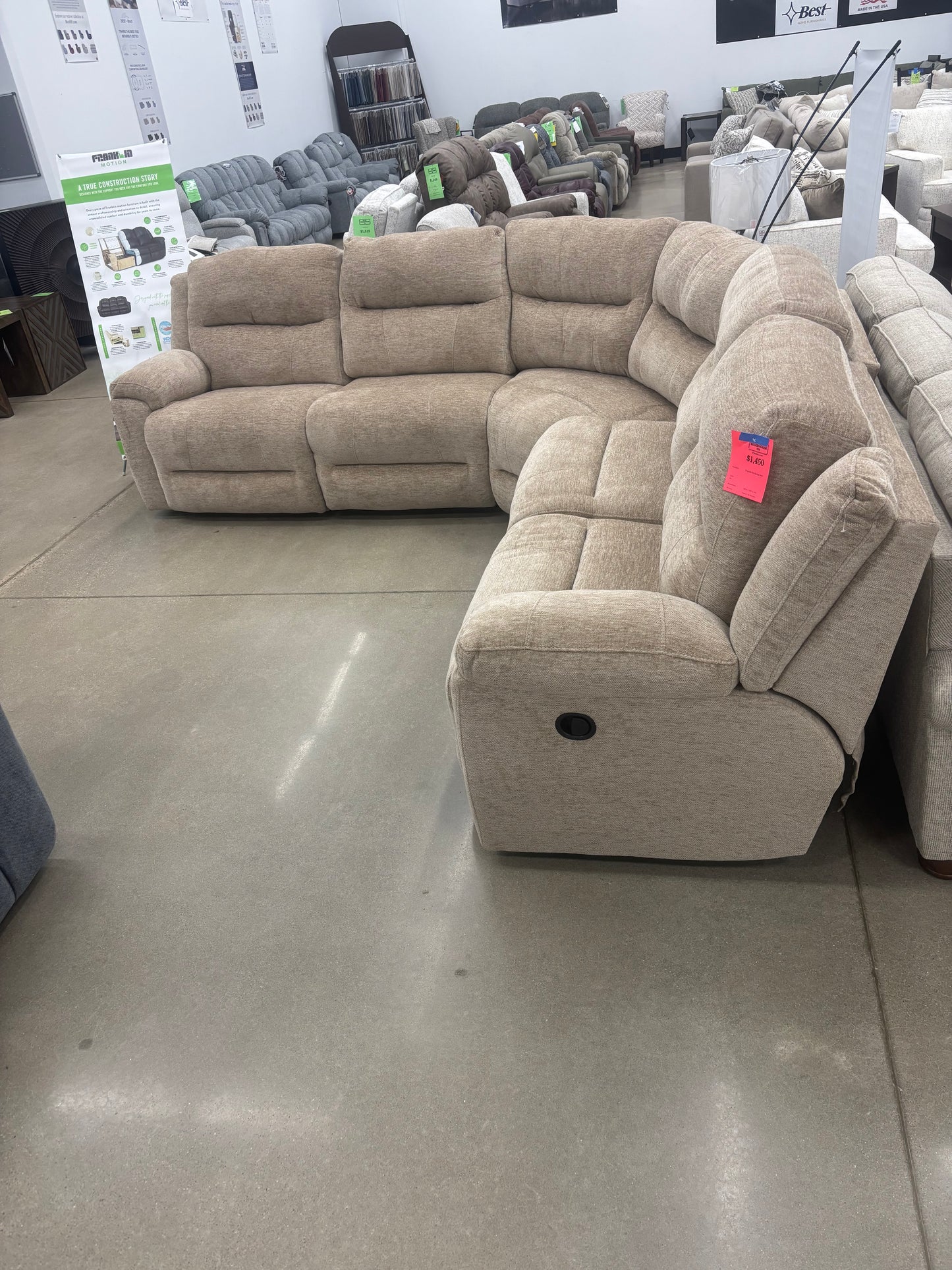 Tan Reclining Sectional