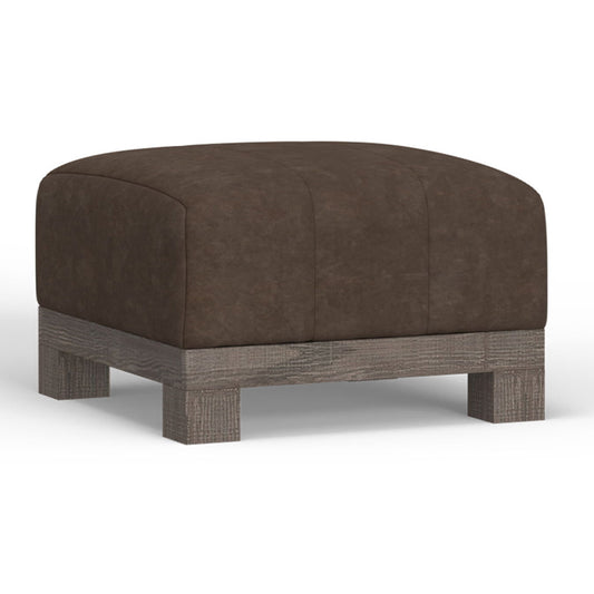 Samba - Upholstered Square Ottoman - Chocolate Brown