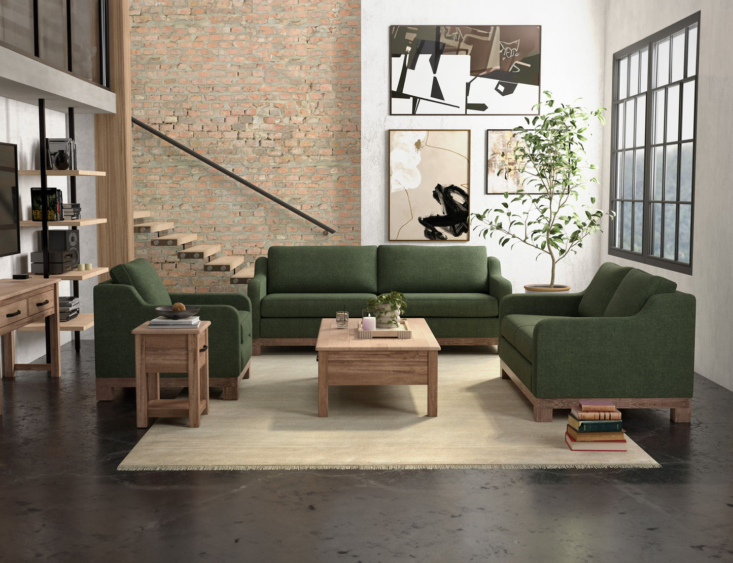 Samba - Fabric Sofa - Olive Green