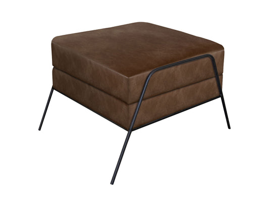 Tyne - Square Comfort Ottoman - Chocolate Brown