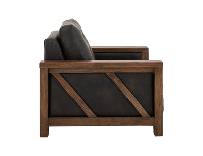 Walnut - Armchair - Licorice Black
