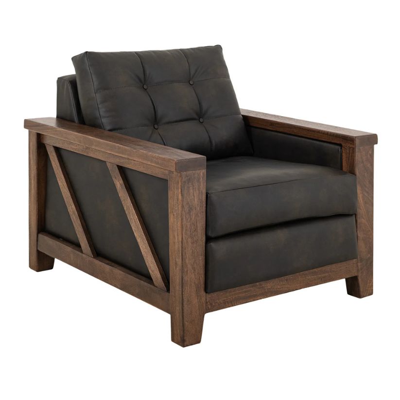 Walnut - Armchair - Licorice Black