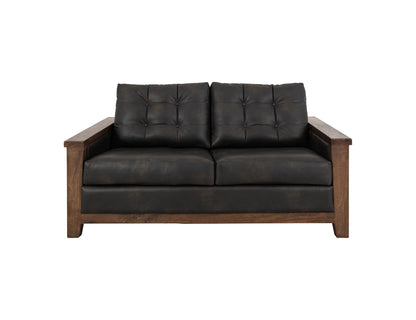 Walnut - Loveseat - Licorice Black