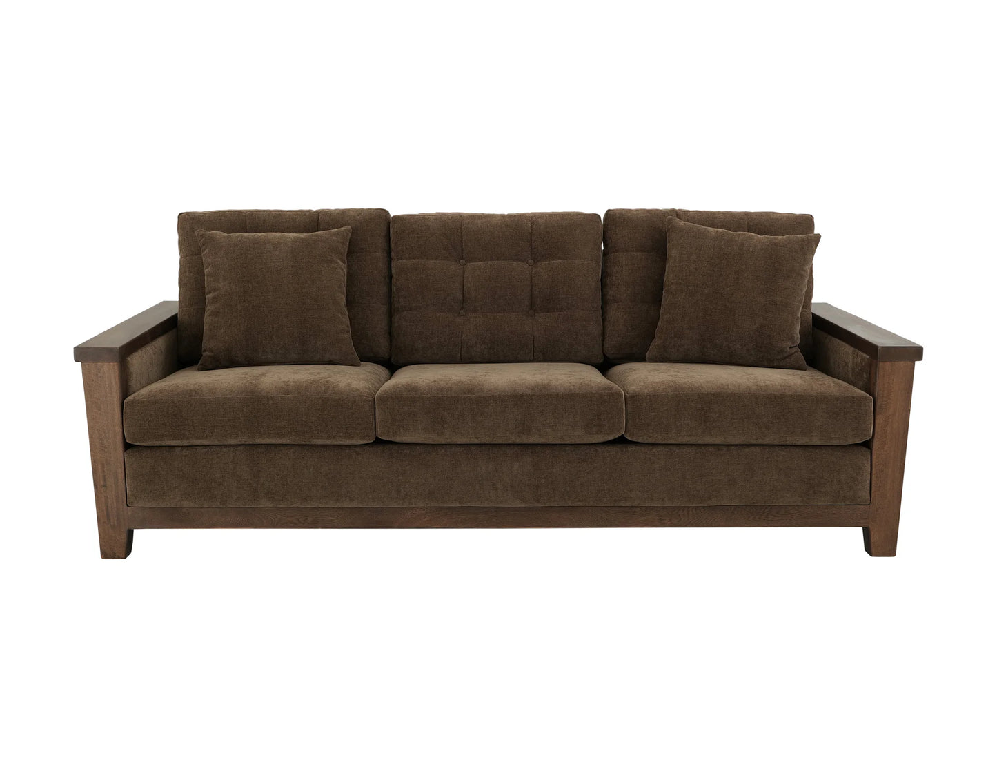 Walnut - Upholstered Sofa - Deep Forest Brown