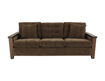 Walnut - Upholstered Sofa - Deep Forest Brown