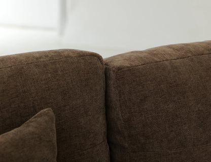 Walnut - Upholstered Sofa - Deep Forest Brown