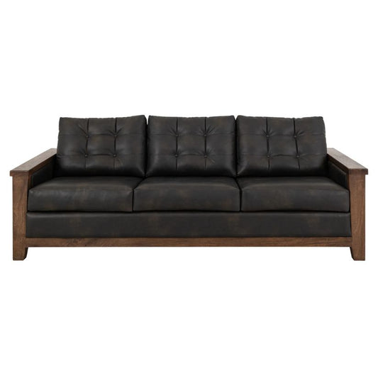 Walnut - Sofa - Licorice Black
