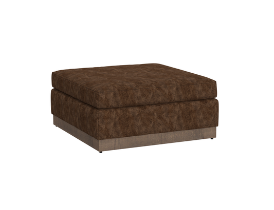 Georgia - Upholstered Square Ottoman - Chocolate Brown