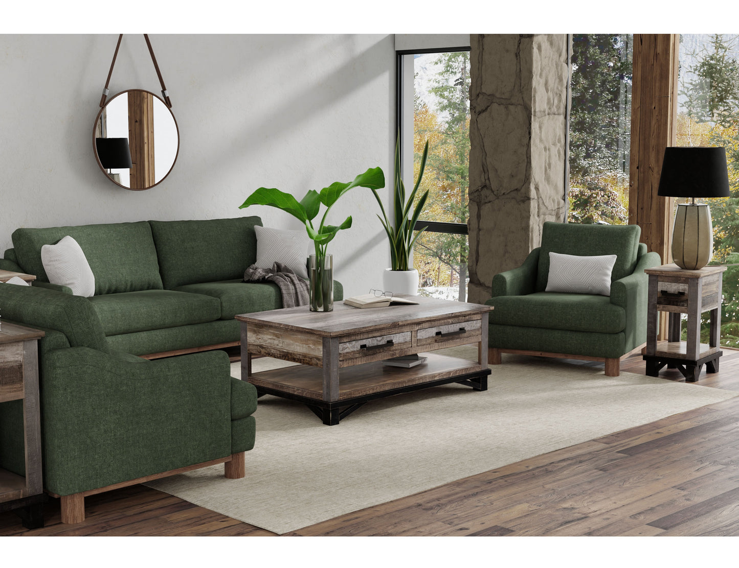 Olimpia - Loveseat - Olive Green