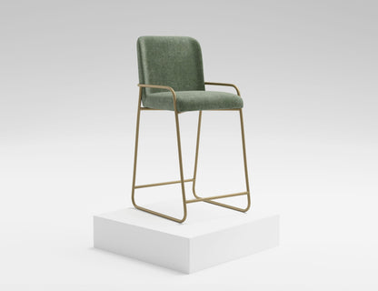 Comala - Metal Bar Stool - Olive Green