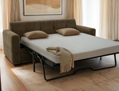 Mellow - Pull-Out Sofa Sleeper Bed With Queen Mattress - Deep Forest Brown