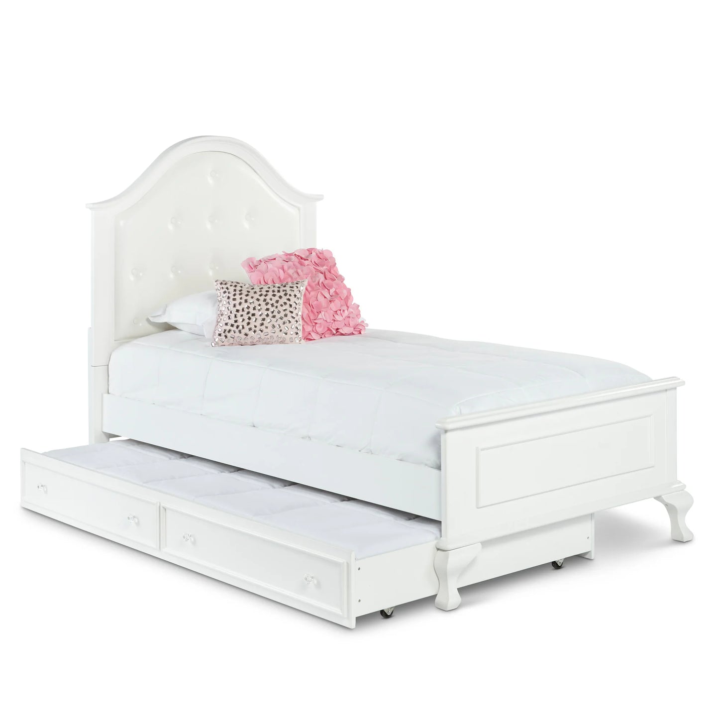 Jesse - Twin Panel Bed With Trundle - White