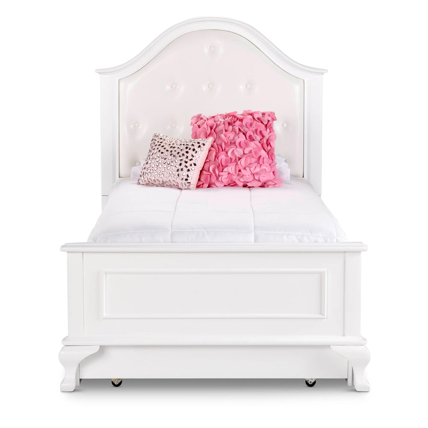 Jesse - Twin Panel Bed With Trundle - White