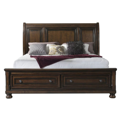Kingston - King Bed With Storage Footboard And Non-Storage Rails - Walnut