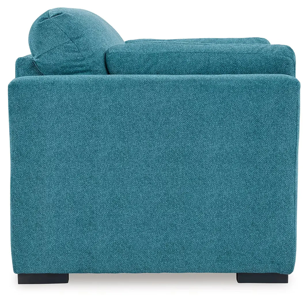 Keerwick - Teal - 2 Pc. - Chair And A Half, Ottoman 3