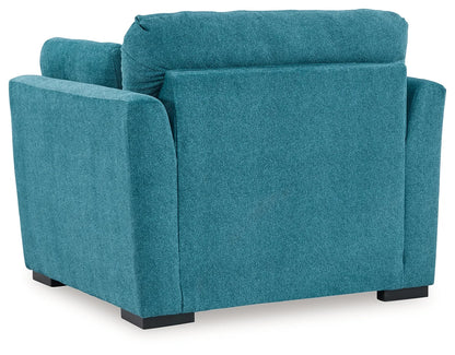 Keerwick - Teal - 2 Pc. - Chair And A Half, Ottoman 4