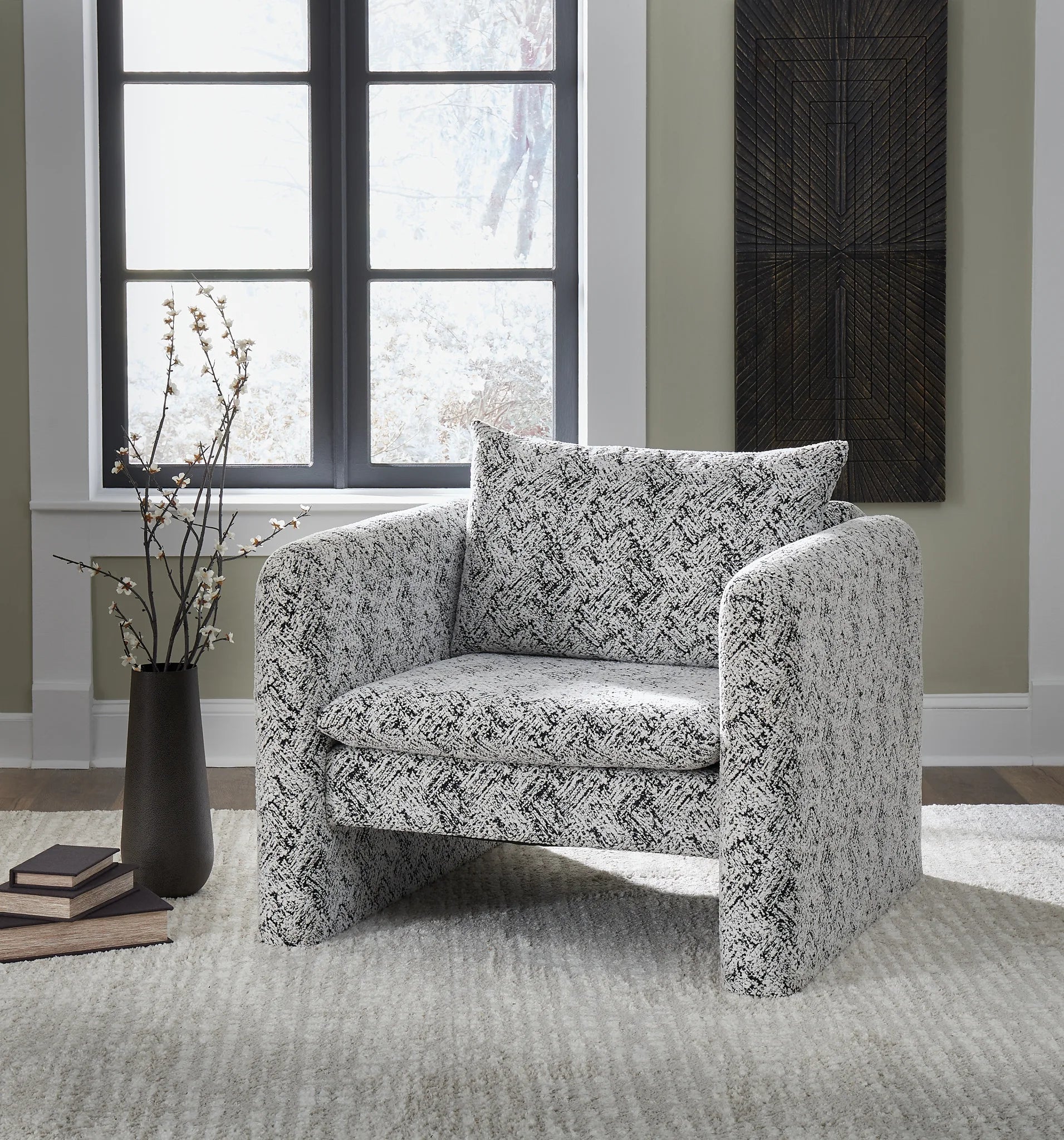 Kenbell - Black / White - Accent Chair 1