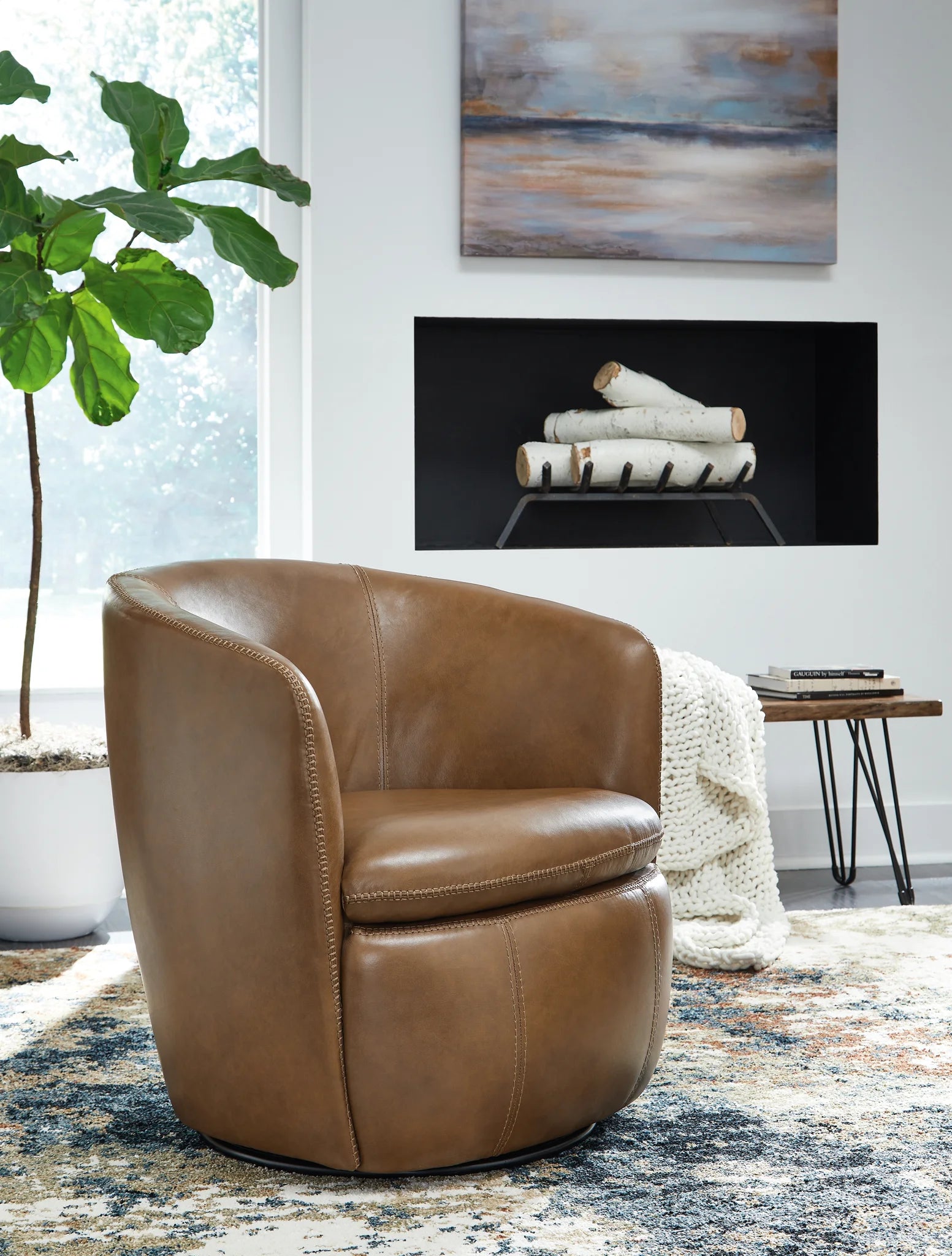 Kierreys - Caramel - Swivel Chair 1