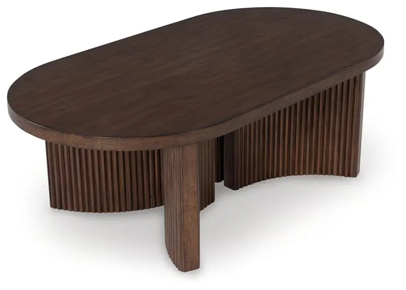 Korestone - Dark Brown - Oval Cocktail Table 2