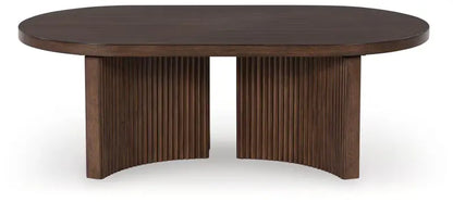 Korestone - Dark Brown - Oval Cocktail Table 3