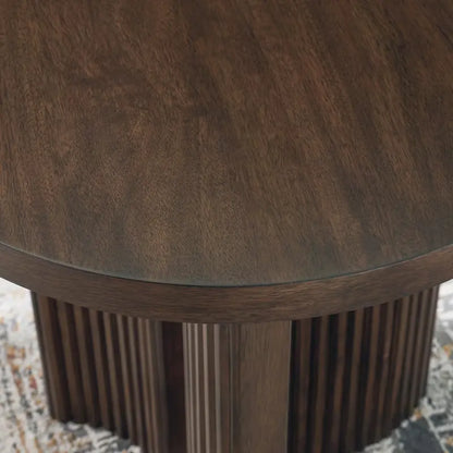 Korestone - Dark Brown - Round End Table 4