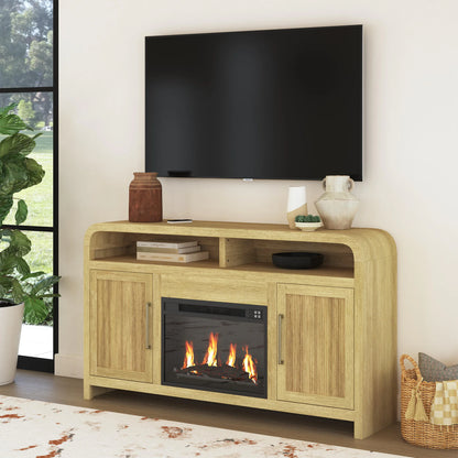 Ridgemont - Complete Fireplace Cabinet, Single Pack - Natural