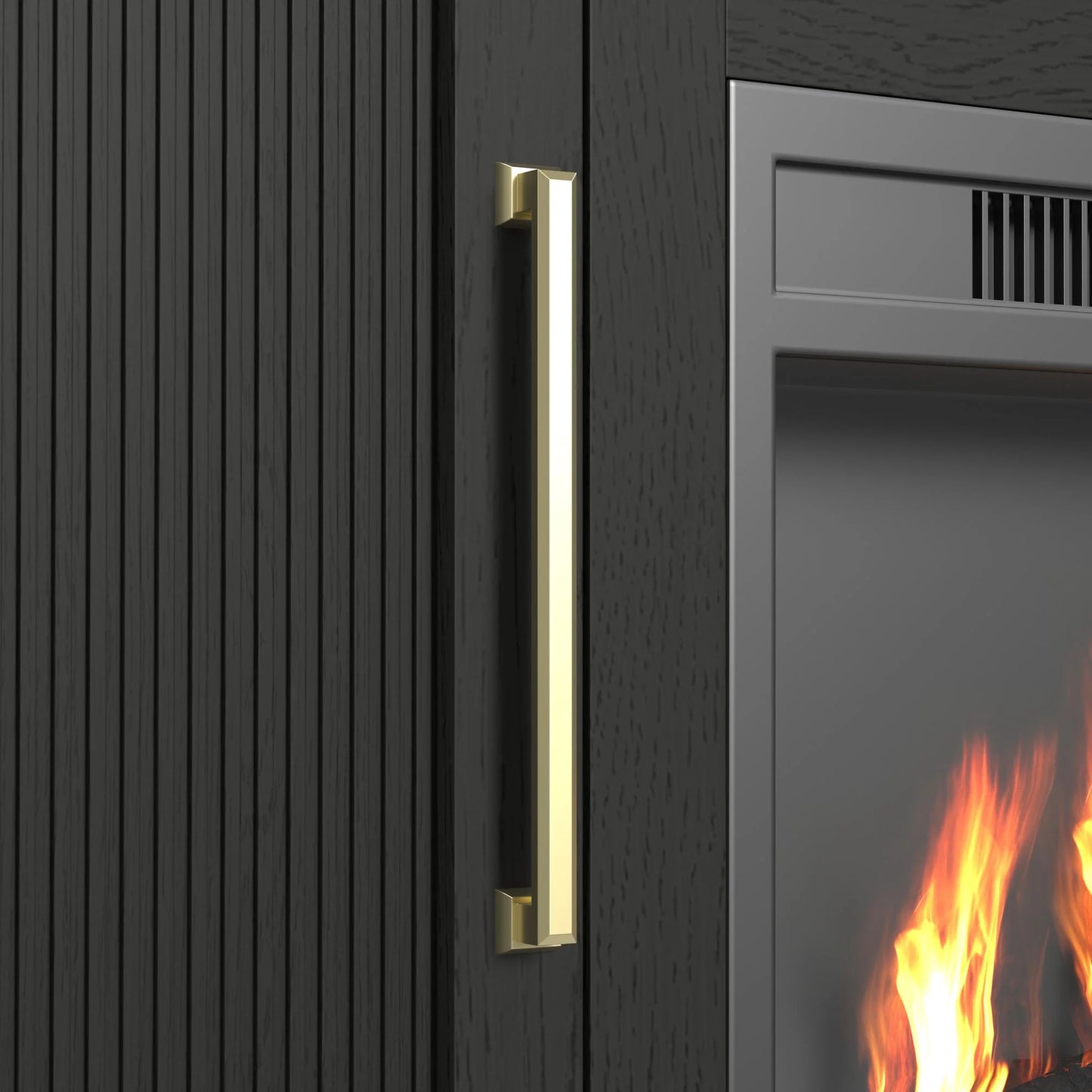 Ridgemont - Complete Fireplace Cabinet (Single Pack) - Black