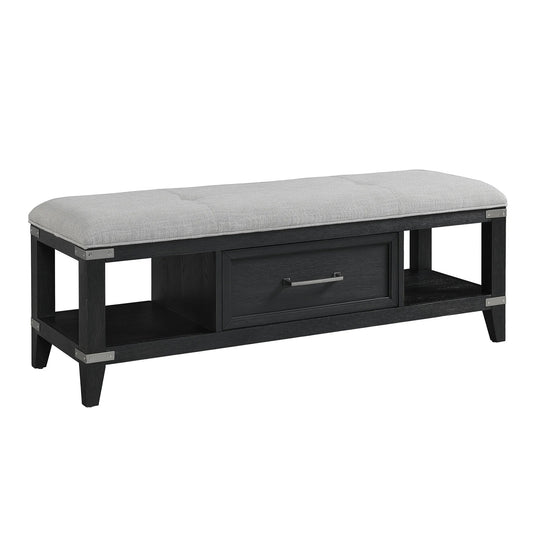 Laguna - Storage Bench - Weathered Steel