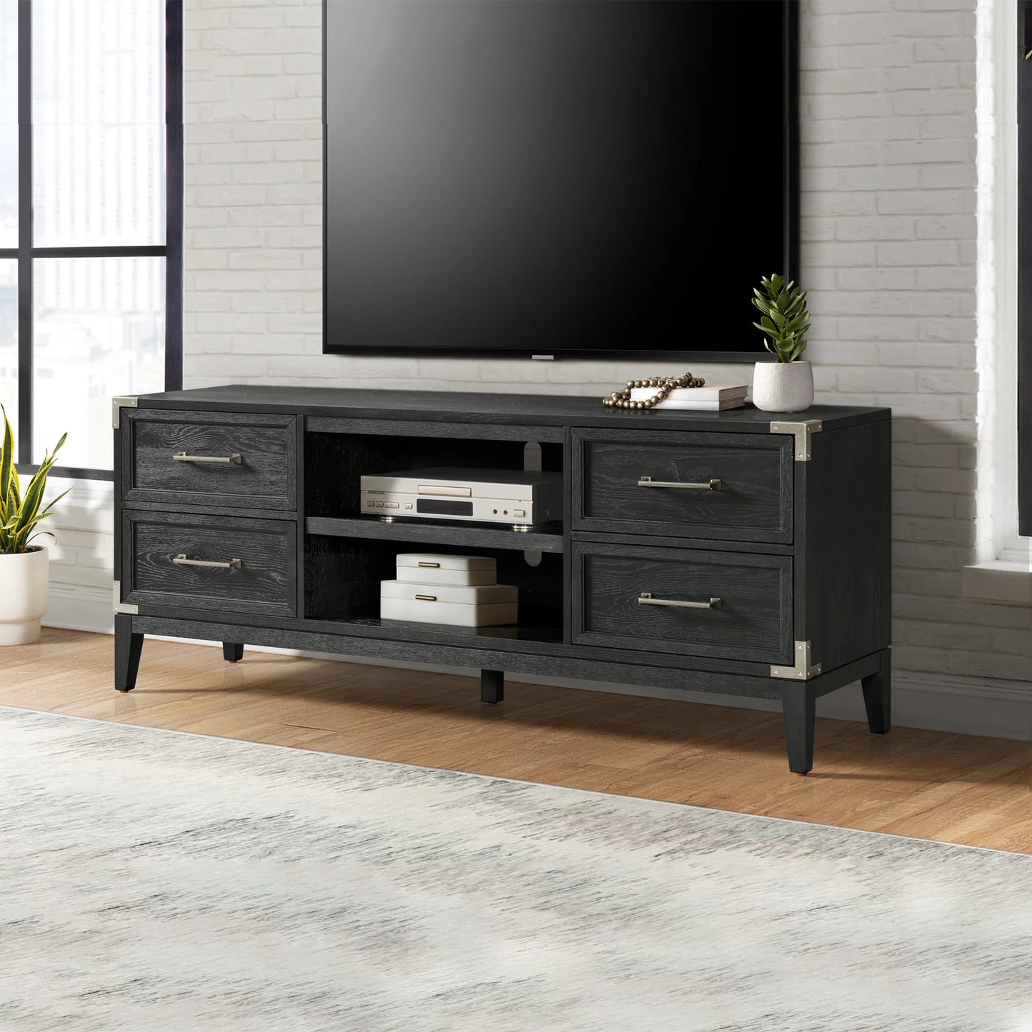 Laguna - 70" TV Console - Weathered Steel