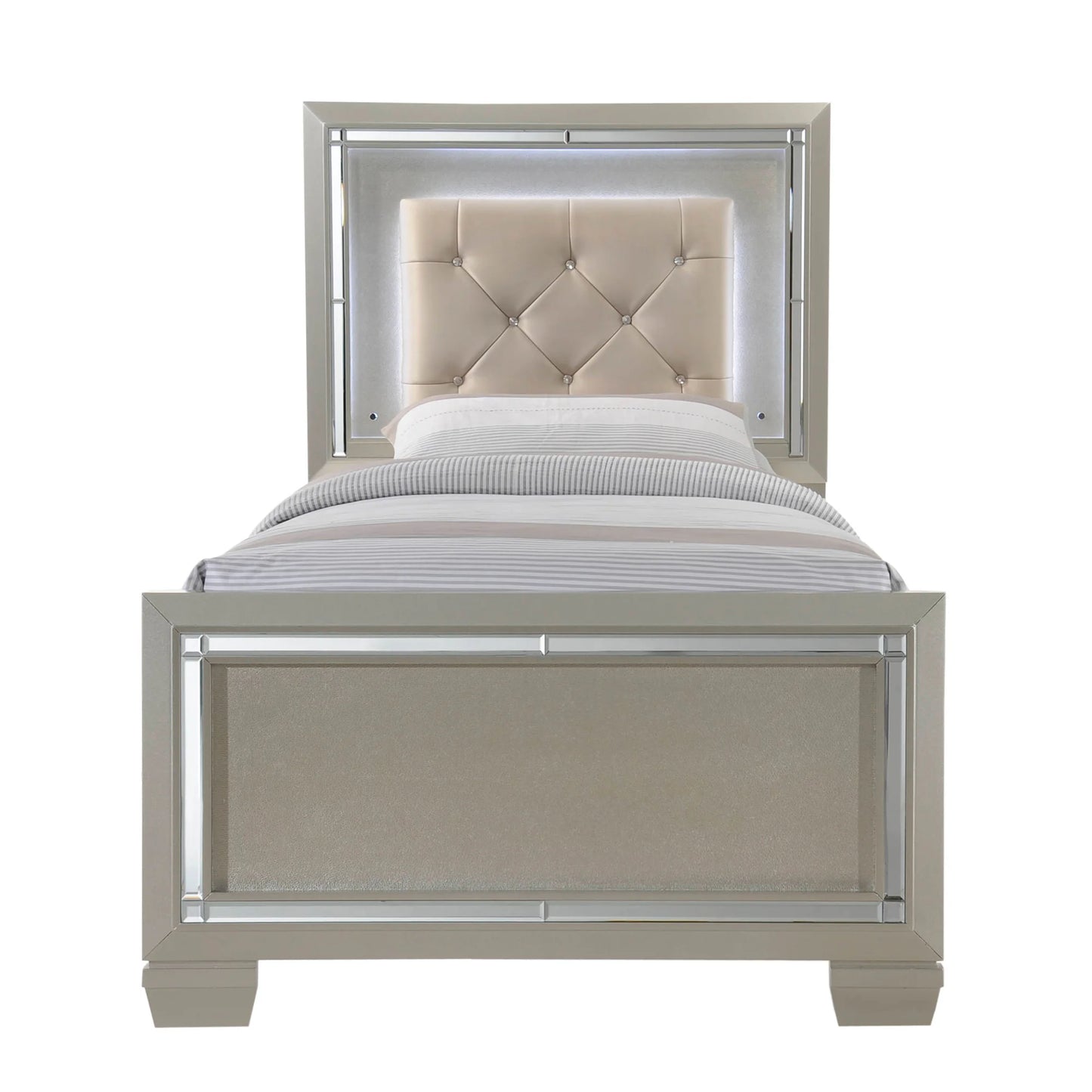 Platinum - Youth Twin Platform Bed - Сhampagne