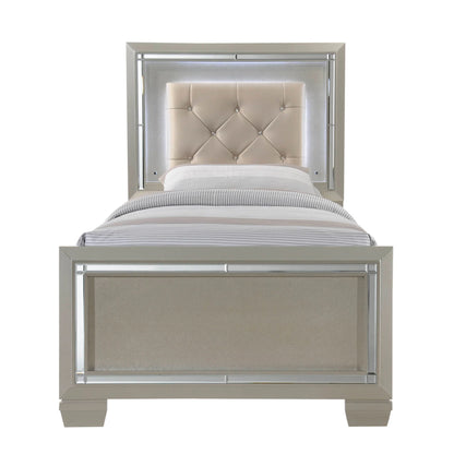 Platinum - Youth Twin Platform Bed - Сhampagne