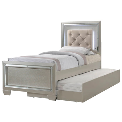 Platinum - Youth Twin Platform Bed With Trundle - Сhampagne