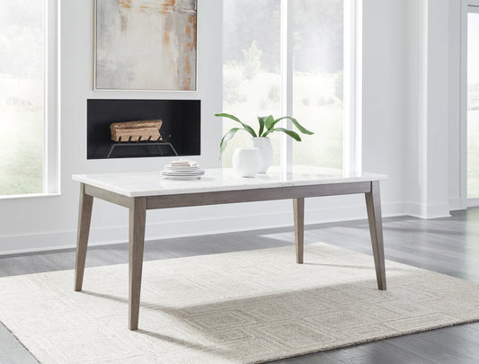 Loyaska - White / Brown - Rectangular Dining Room Table 1