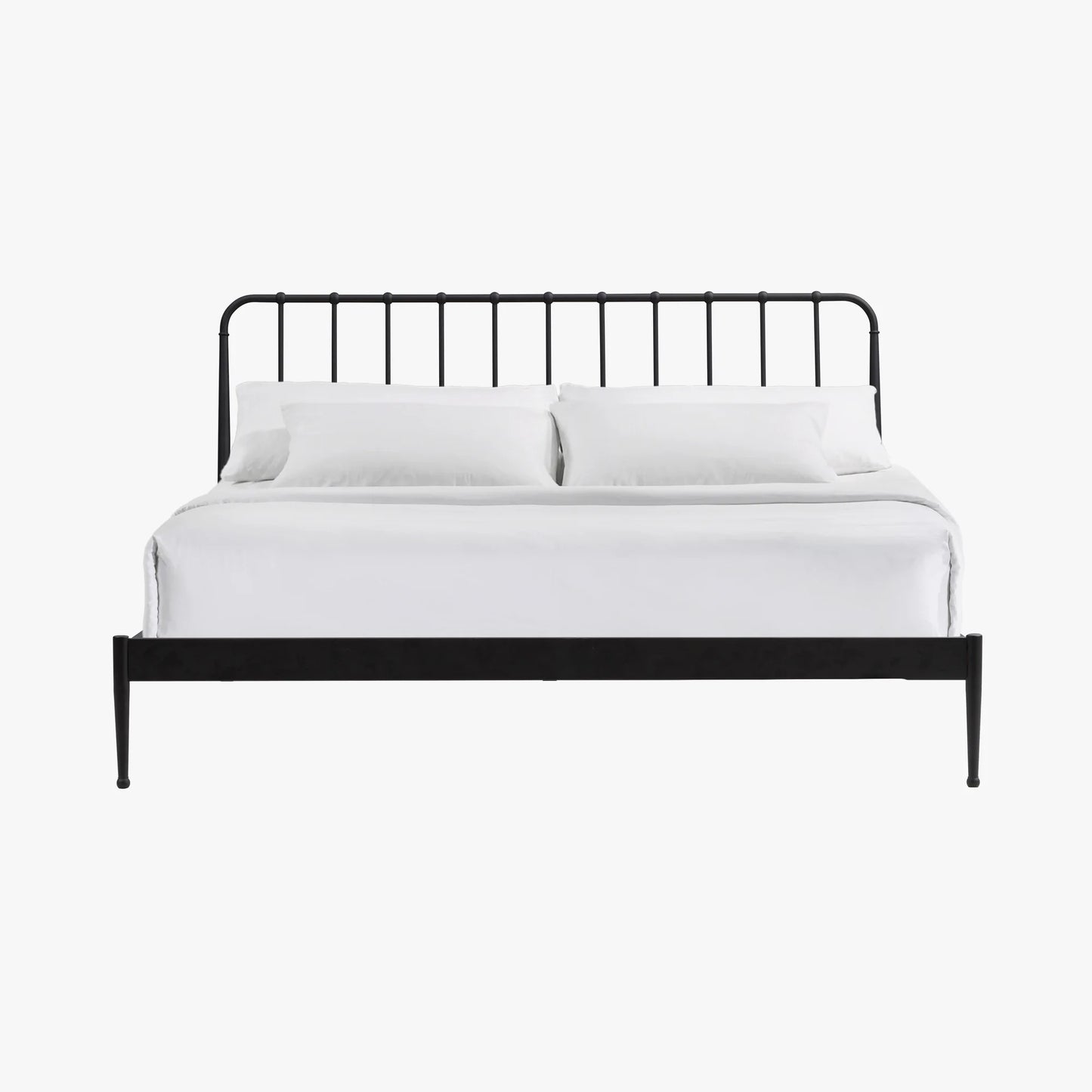 Metal Beds - Farmhouse King Metal Bed - Matte Black