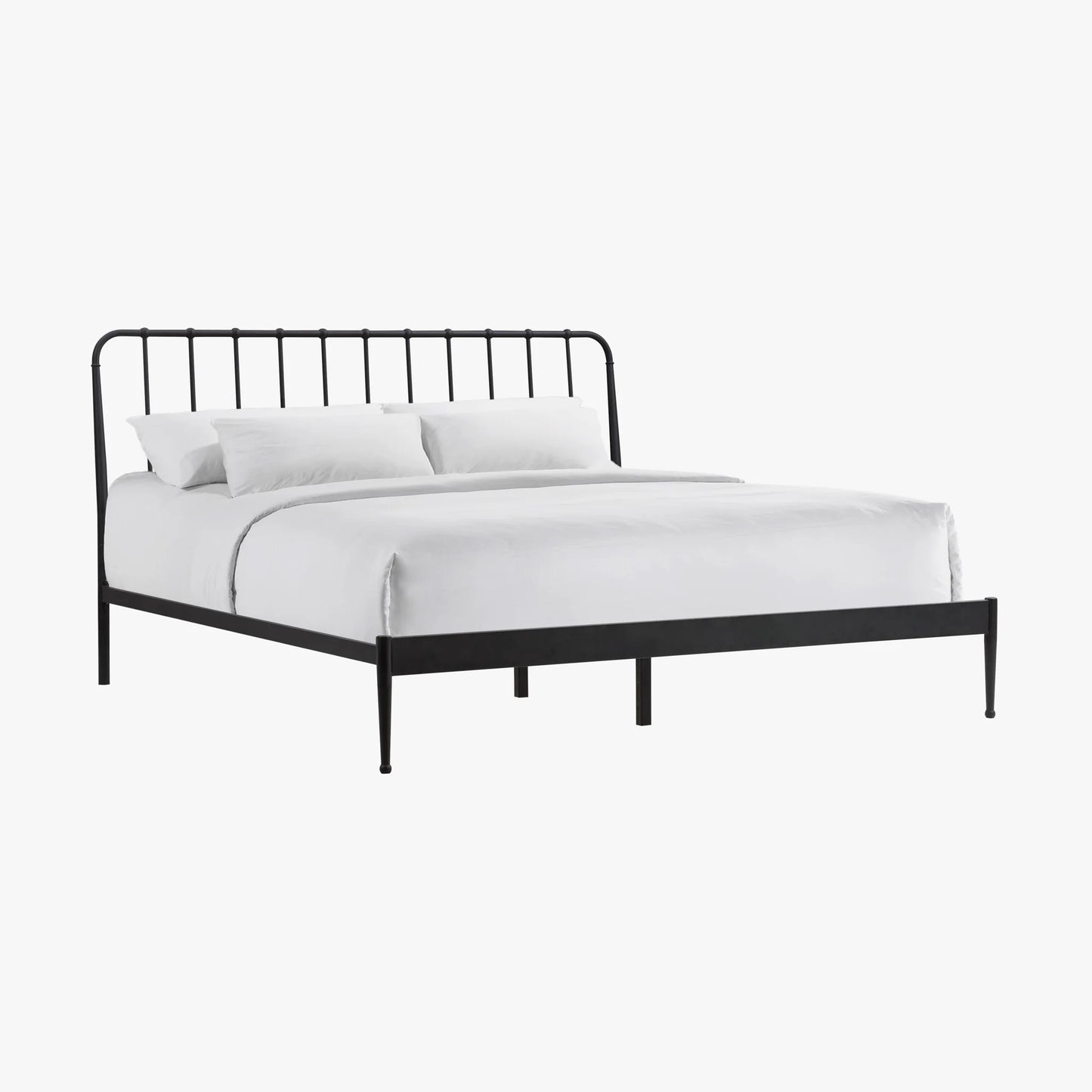 Metal Beds - Farmhouse King Metal Bed - Matte Black