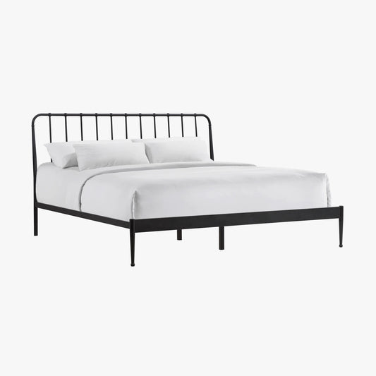 Metal Beds - Farmhouse King Metal Bed - Matte Black